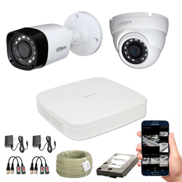 KIT CCTV DAHUA MINI DVR TRIHIBRIDO KIT-6